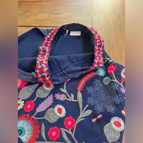 LulaSoul Floral Embroidered Halter Midi Dress! Size X - Picture 4 of 11